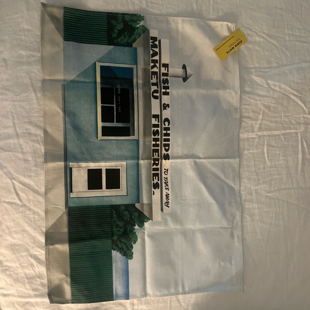 Maketu Fisheries Tea Towel - Blue and Green